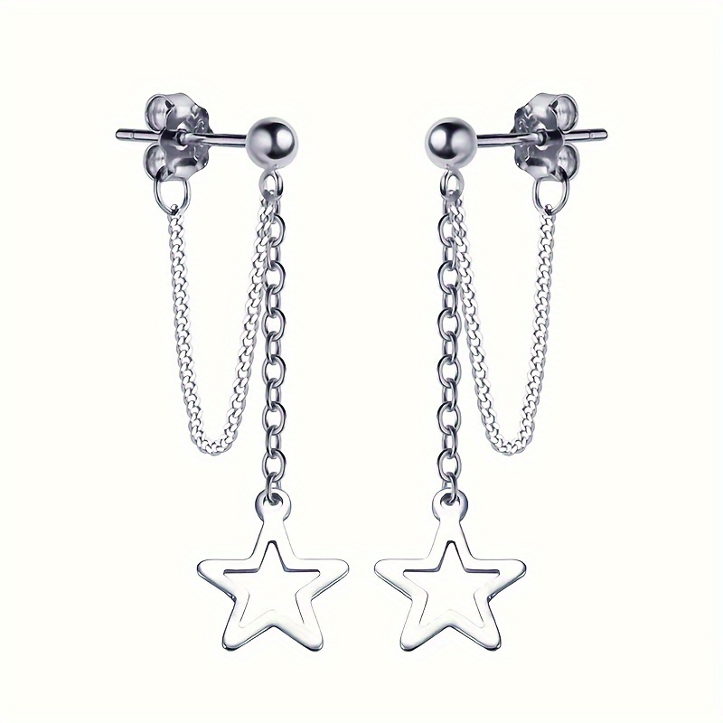 Delicate Chain Star Earrings for Women